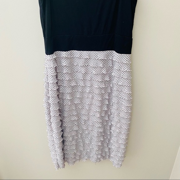 Lush Polkadot Ruffle Dress Black/Gray Sz Medium - Picture 9 of 9